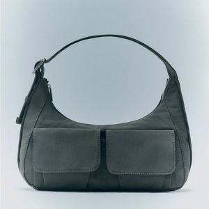 NWT ! Zara - Nylon Shoulder Bag with Pockets